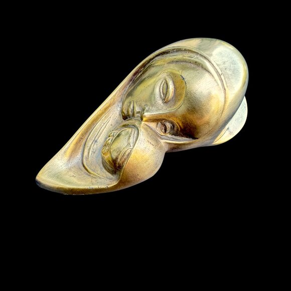 Vintage Brass Mother and Child Virgin Mary Wall Hanging Bust West Germany - Picture 3 of 6